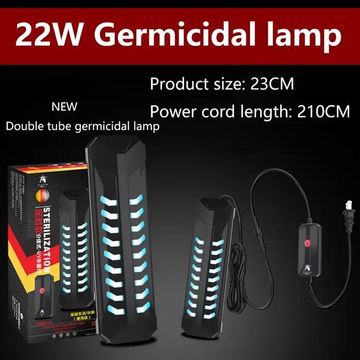 Lampe UV pour bassin à poissons, aquarium, lampe de purification de l'eau, lampe anti-algues, lampe germicide programmée