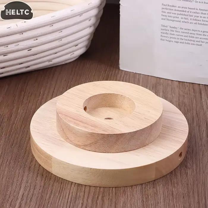 Base de lampe de Table ronde en bois massif