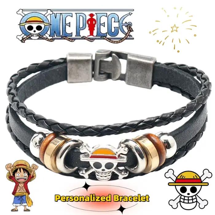 Bracelet de mode One Piece Portgas D. Ace Monkey D. Luffy, bracelet tissé multicouche créatif, cadeau de la Saint-Valentin