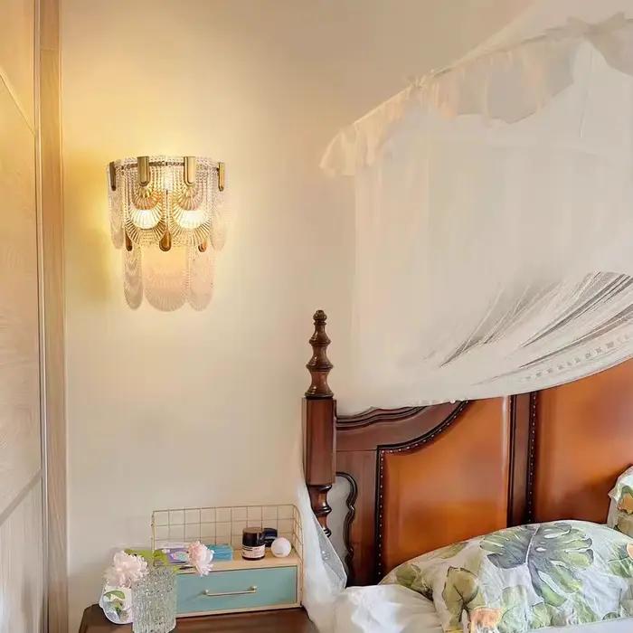 Postmoderne classique verre applique concepteur modèle chambre salon porche fond chambre chevet applique murale décoration de la maison