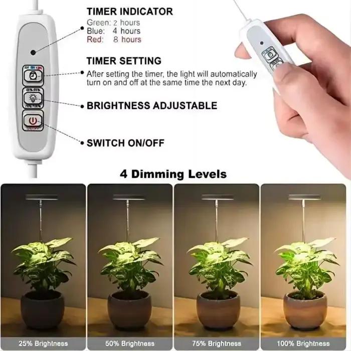 Lampes de culture pour plantes d'intérieur - Lampe LED à spectre complet pour plantes d'intérieur, idéale pour les petites plantes - Cadeau parfait et jardin