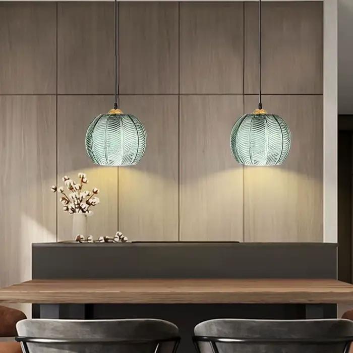 Lampe Suspendue en Verre Vert Moderne pour Salon Salle à Manger Hôtel Chambre Bureau Occasions Spéciales