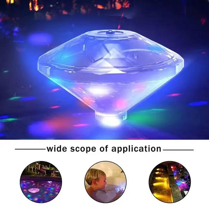 Lampe LED Flottante Colorée en Forme de Diamant, Étanche, RVB, pour Piscine, Étang, Poisson, Précieux, Décoration de Baignoire