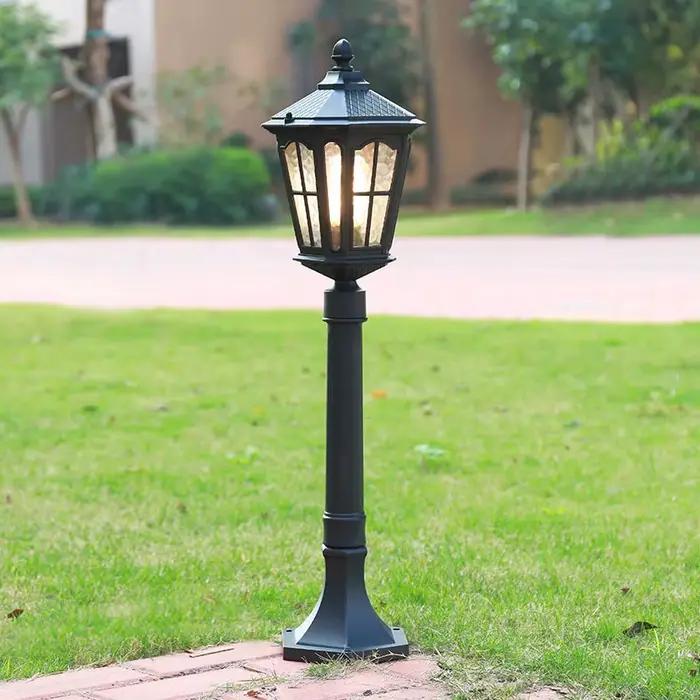 Style européen rétro lampe à gazon à tête unique étanche extérieure Villa jardin haut pôle éclairage d'herbe pour cour paysage