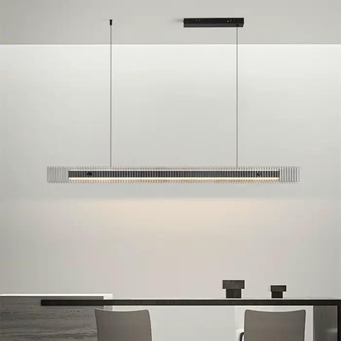 Noir moderne luxe pendentif LED lampe pour cuisine île chambre Restaurant lustre décoration Bar comptoir Suspension éclairage