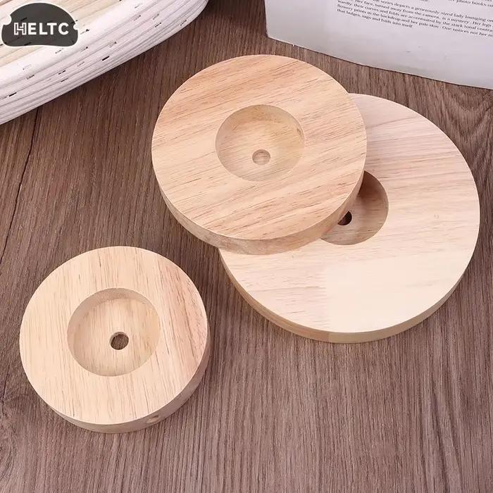 Base de lampe de Table ronde en bois massif