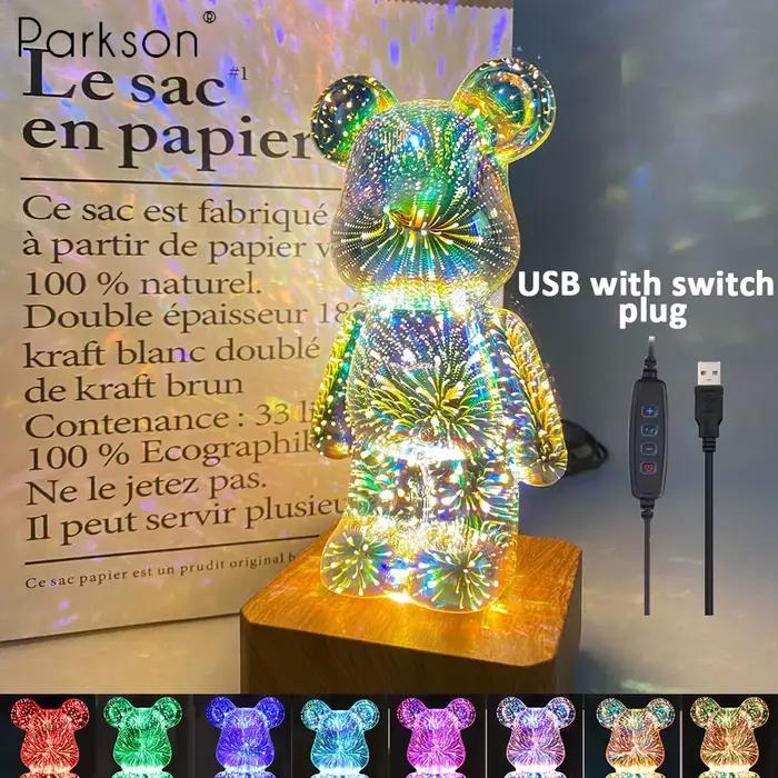 Voici à venir la lampe d'ours 3D de feu d'artifice LED! Un excellent choix pour la décoration de la maison et les