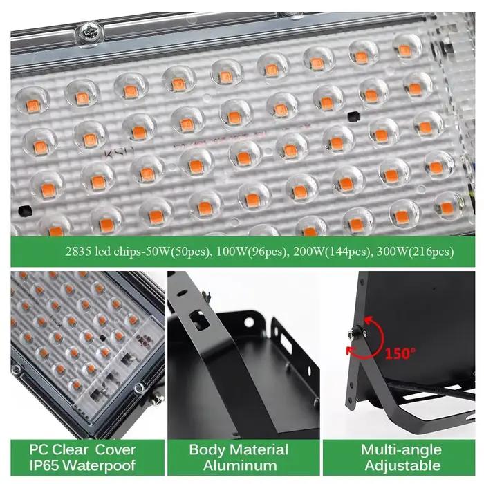 Lampe de culture LED 50W 100W 200W 300W, lampe UV pour plantes, 220V, culture intérieure, spectre complet, phytolampes pour semis, légumes et fleurs