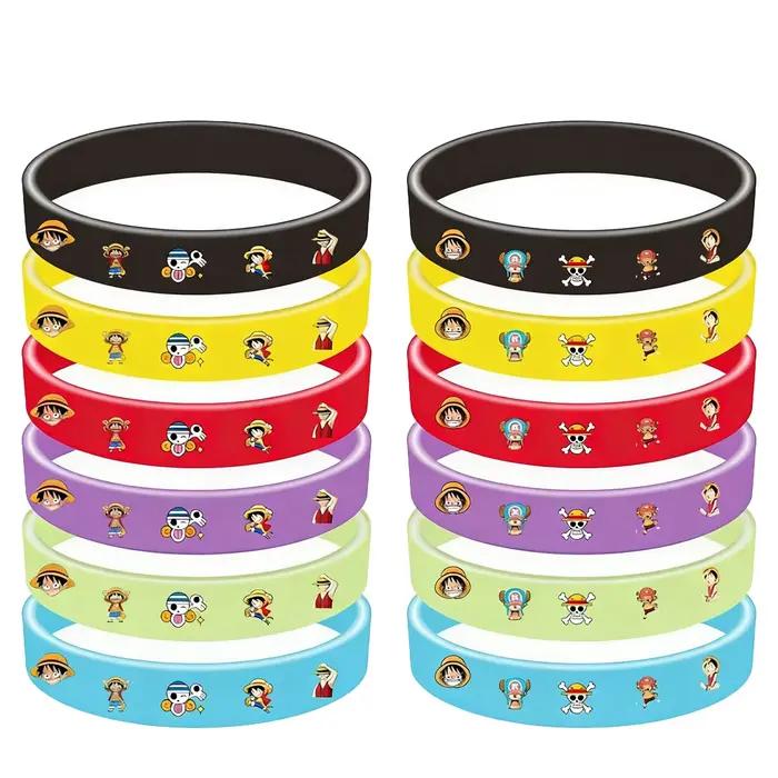 Faveurs de fête d'anniversaire One Piece, bracelets à claquer, tatouages, autocollants, décorations de gâteaux, fournitures pour fêtes de Noël