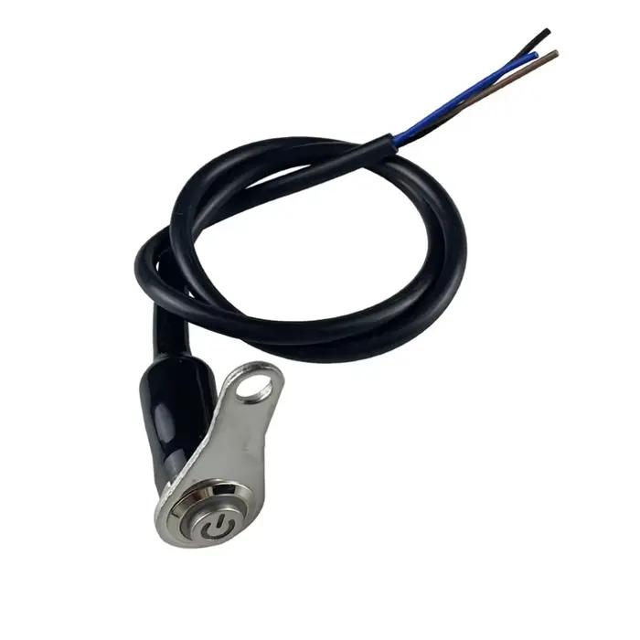 Interrupteur LED pour moto ON+OFF, montage sur guidon, alliage d'aluminium, étanche, 12V, phares antibrouillard, interrupteur à bouton poussoir pour klaxon de moto