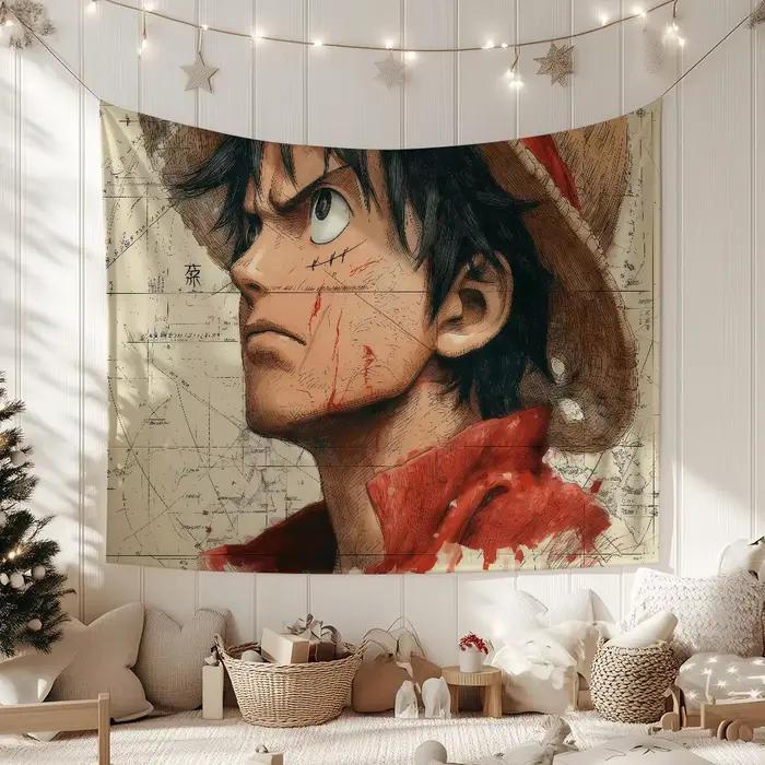 Drapeaux décoratifs One Piece-E Luffy, bannières décoratives adaptées au camping en plein air, aux fêtes de famille et aux murs de jardin, cadeau