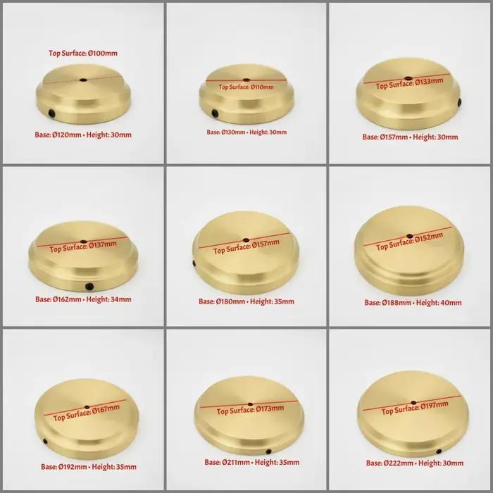 Base de lampe en laiton poli pour éclairage en céramique