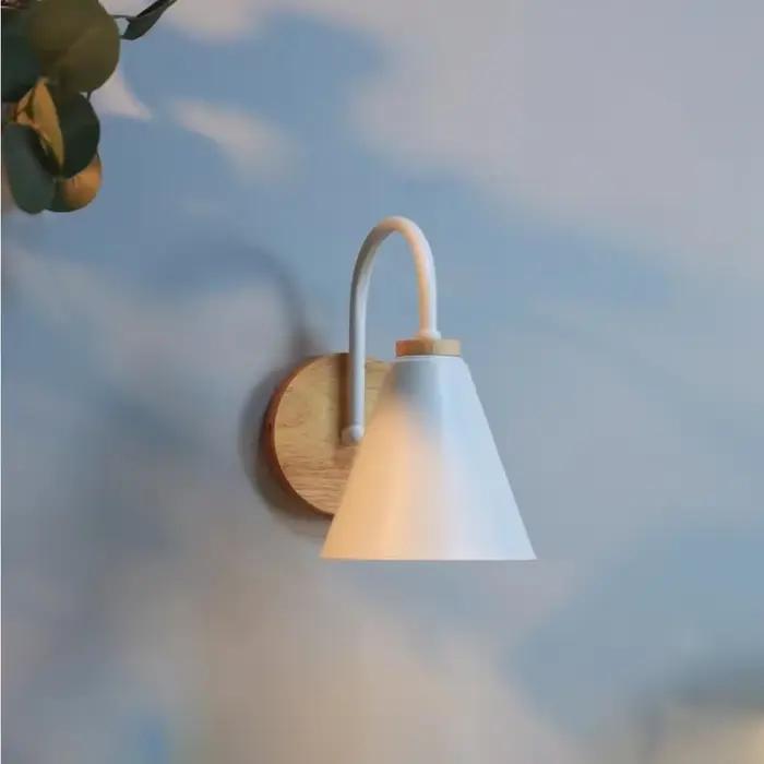 Applique Murale de oral et à LED Nordique en Bois avec Ceinture en Cuir, Lumière Décorative d'NikModerne pour Chambre à Coucher, Bureau, Salon