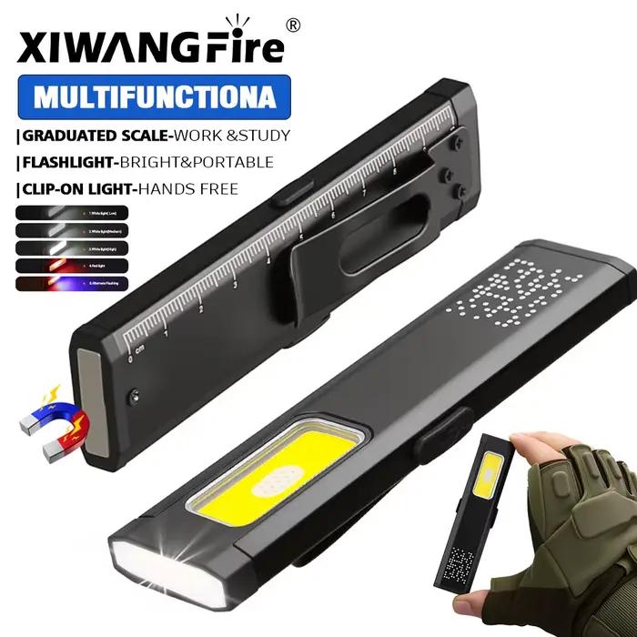Mini lampe torche LED rechargeable portable, lampe de poche de travail extérieure étanche avec poignée magnétique, lampe de poche LED compacte