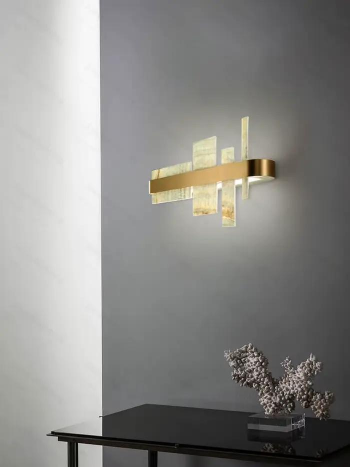 Lustre suspendu Art Déco en marbre naturel