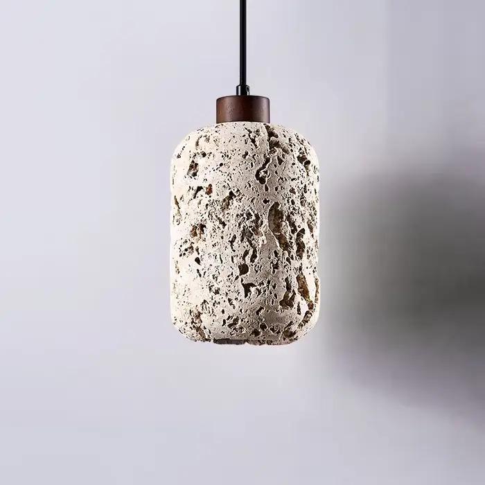 Lampe suspendue en travertin Beige naturel