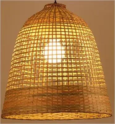 Plafonnier LED Rond en Rotin Tissé à la Main de 40cm
