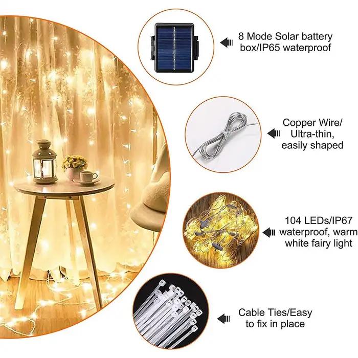 Guirlande lumineuse solaire pour parasol