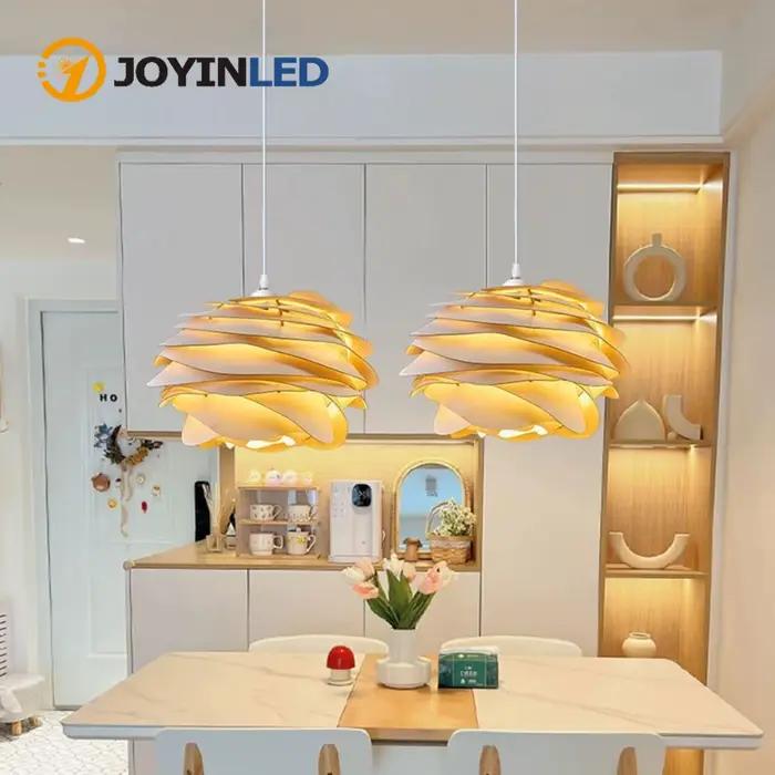 JOYINLED 30 cm lustre à fleurs d'art en bois