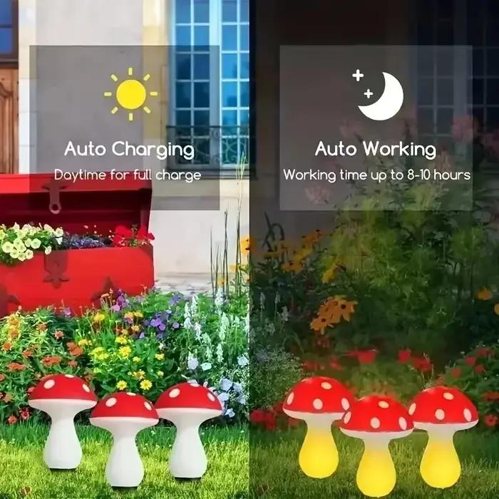 Lampes solaires LED en forme de champignons pour l'extérieur, éclairage festif de jardin, lampes solaires pour patio, mariage, Noël, Halloween, décoration