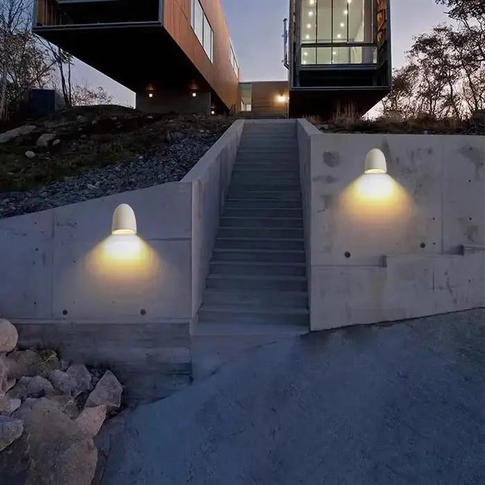 Lampes led nordiques simple fond mural terrazzo lampe extérieure étanche terrasse villa cour clôture ciment applique murale