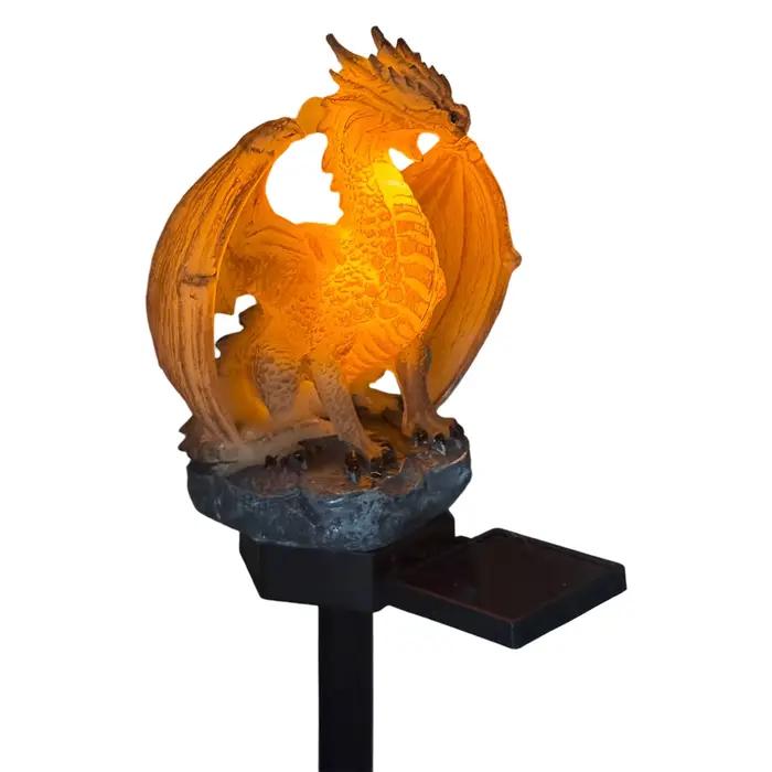 Lampe solaire Dragon Light, figurine de dragon écoénergétique, forme gothique unique pour la décoration de la maison, de la cour, de la pelouse, du porche, du balcon