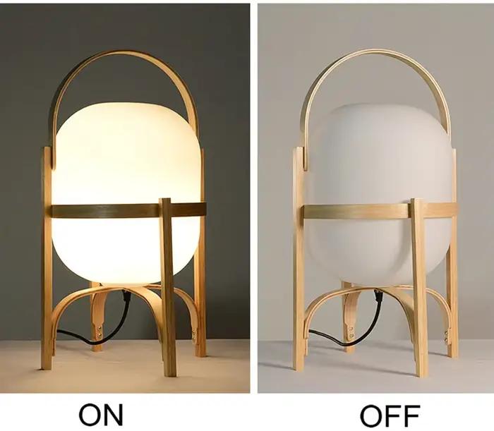 Lampe sur pied en bois E27