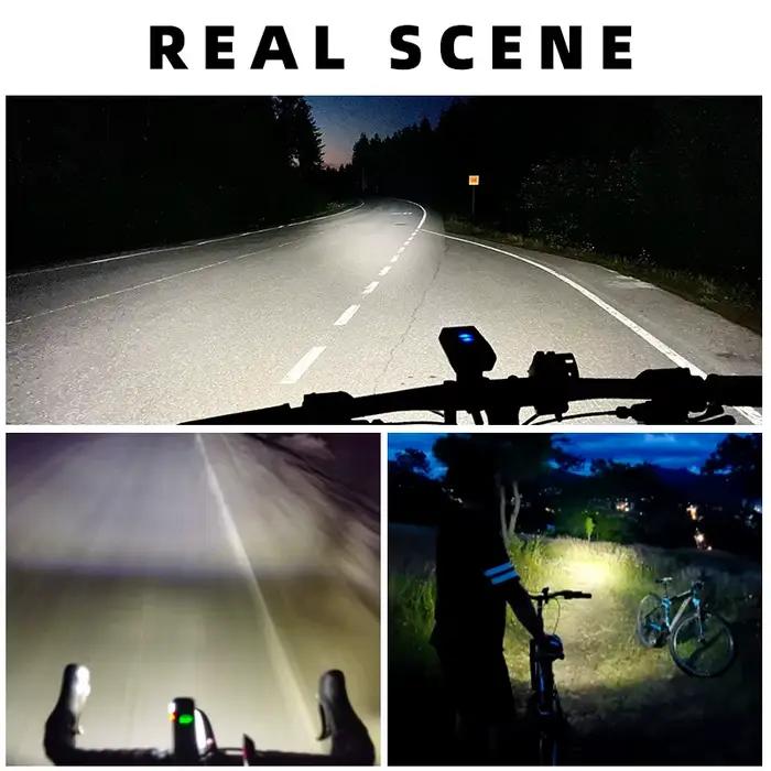 ROCKBROS – lampe de vélo étanche à la pluie, charge type-c, LED 2000mAh, phare avant de vtt, lampe de poche ultralégère en aluminium, éclairage de vélo