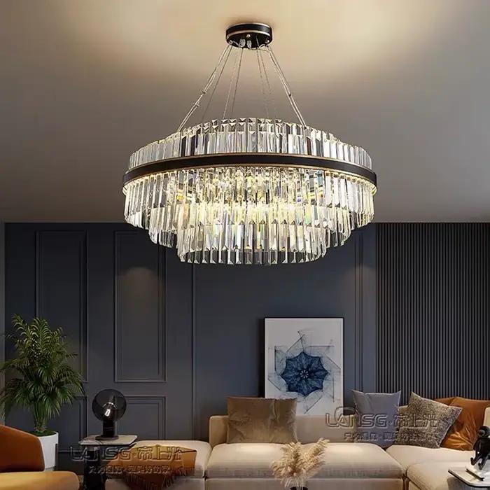 Lampe suspendue ovale circulaire de luxe