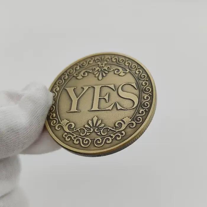 Pièce commémorative en Bronze oui ou pas, 1 pièce, Souvenir, pièces de monnaie sans monnaie, accessoire de jeu, pièces de défi, Collection de décoration artisanale