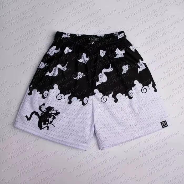 Shorts de sport décontractés One Piece Straw Hat Pirates Wave Mesh pour hommes et femmes, séchage rapide, respirant, été