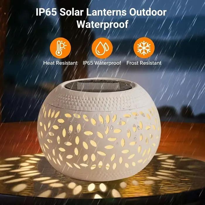 Lampes solaires de table en métal pour décoration extérieure modernes avec projection d'ombres bleues ou roses pour patio, pelouse et allée