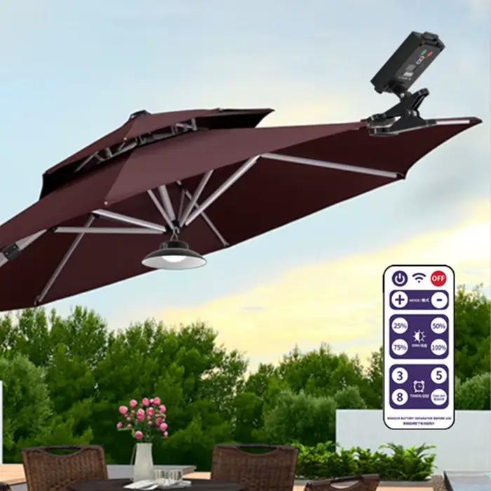 Lampe de parasol à clipser à énergie solaire