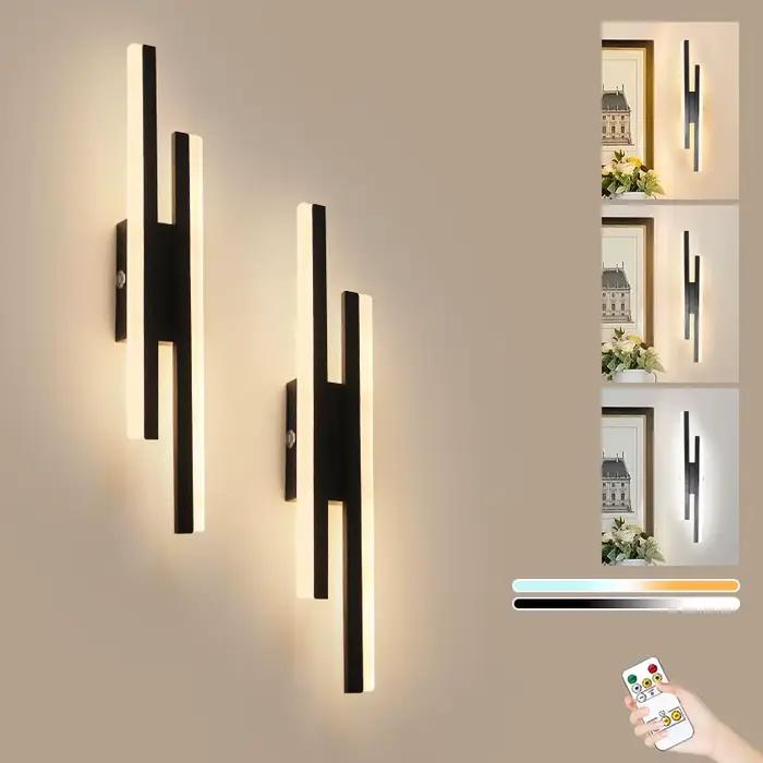 Applique murale rechargeable 5200 mAh avec USB, 3 températures de couleur, éclairage sans fil pour tableaux, télécommande et variateur tactile