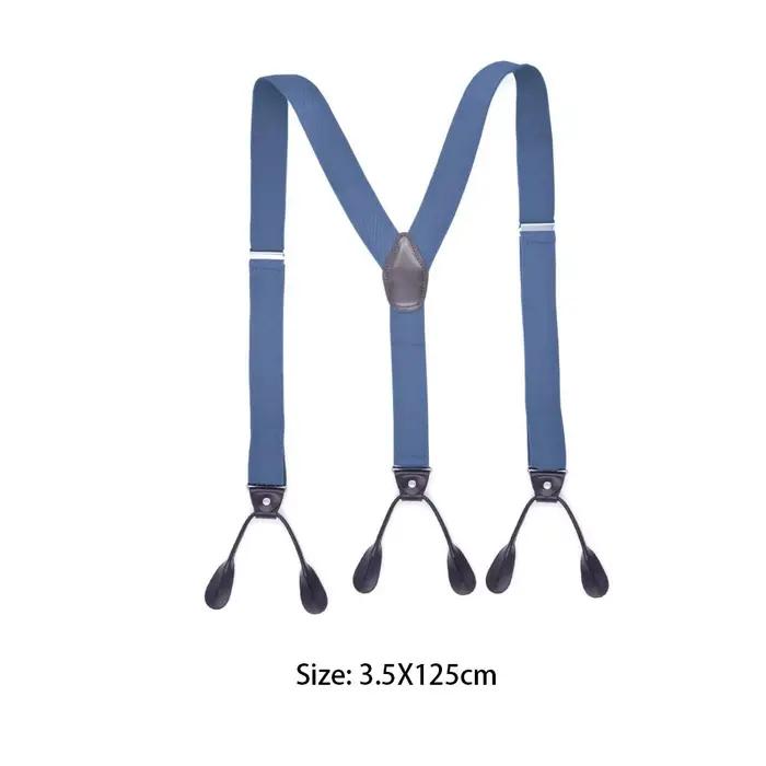 Bretelles Vintage en cuir pour hommes et femmes adultes, bout de bouton garni, dos en Y, bretelles élastiques réglables pour pantalons, ceinture pour fête de mariage