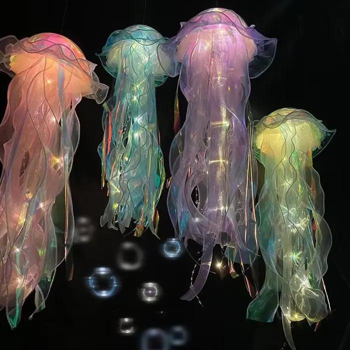 Lampe Méduse Portable Lanterne Enfant Chambre Suspendue Veilleuse Sous La Mer Coloré Sirène Océan Fête Décor À La Maison Occasions Spéciales