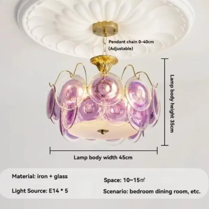 Lustre en verre de Murano violet pour chambre à coucher, bureau, salle à manger, décor artistique, lampe suspendue colorée pour couloir, hall d'entrée