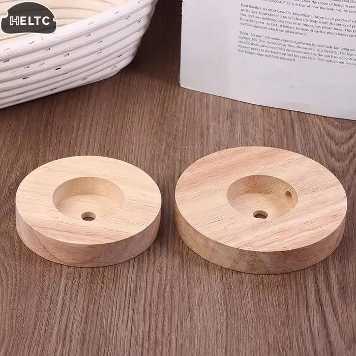 Base de lampe de Table ronde en bois massif