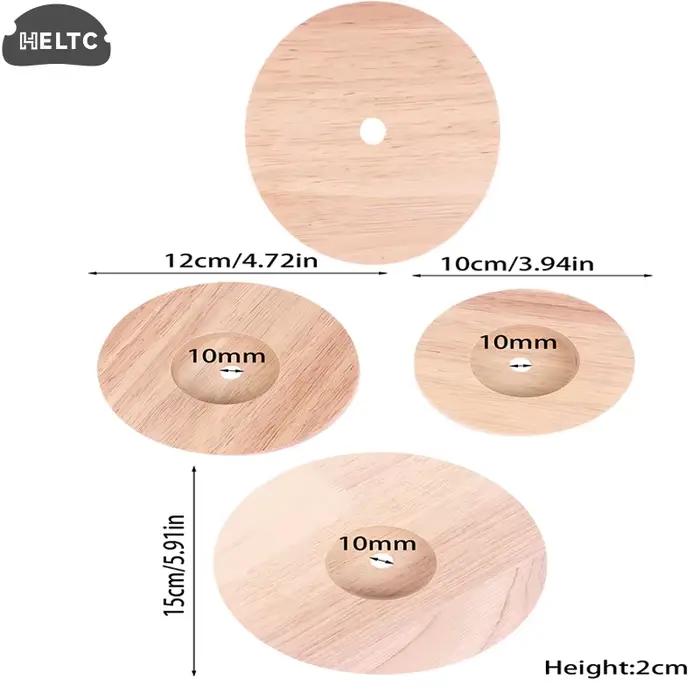 Base de lampe de Table ronde en bois massif