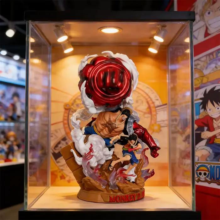 Statue en PVC One Piece Luffy Big Fist Battle Form GK, coffret de présentation exquis fait main pour ordinateur de bureau, ornement de vitrine, cadeau