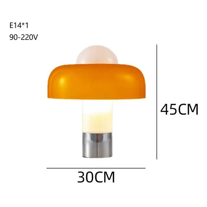 Lampe de Table moderne et Simple en forme de champignon en verre Orange italien