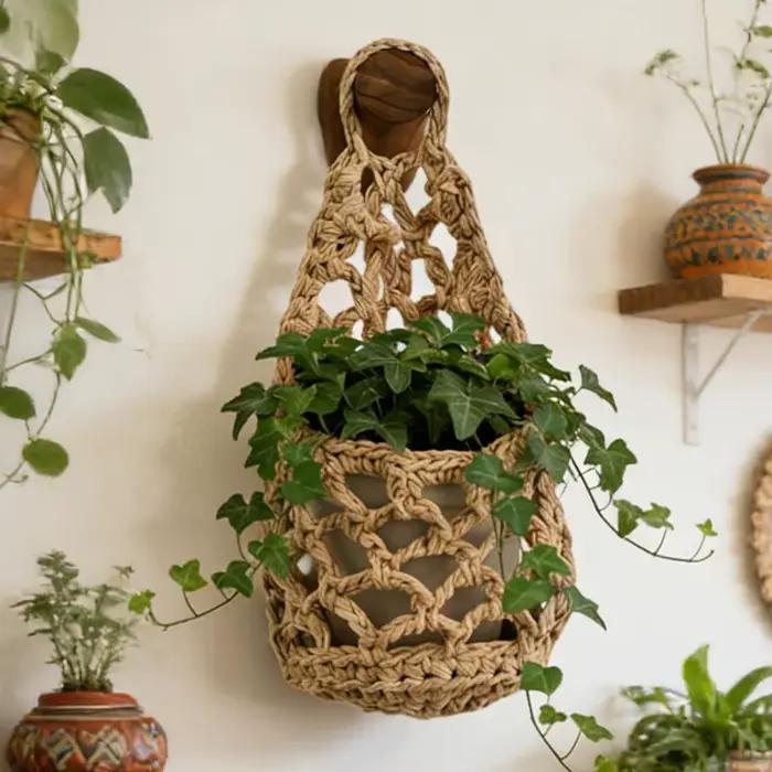 Support de plante en macramé