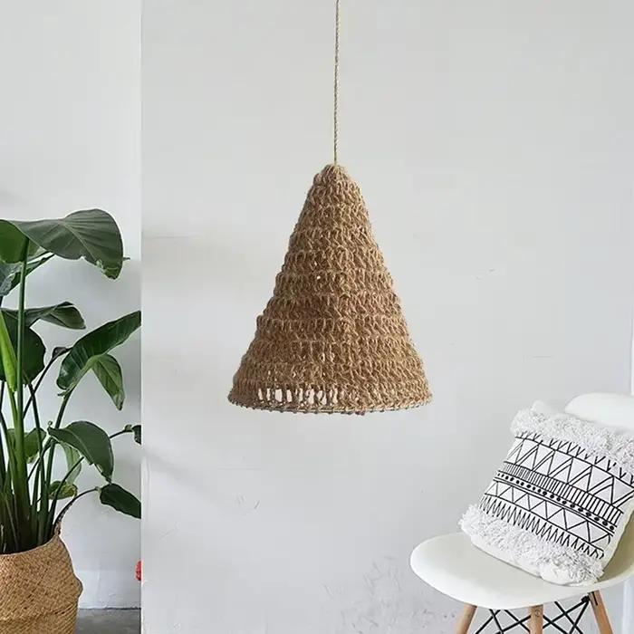 Abat-jour en corde de Jute tissé à la main