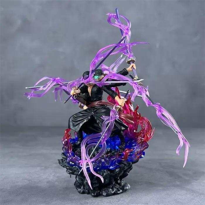 Figurine de Dessin Animé One Piece de 24cm en PVC, Roronoa Zoro Gk, Trois Têtes et Six Bras, Neuf Flux Opaque, Ashura