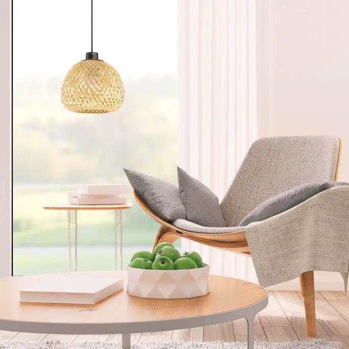 Abat-jour en bambou pour lampe suspendue