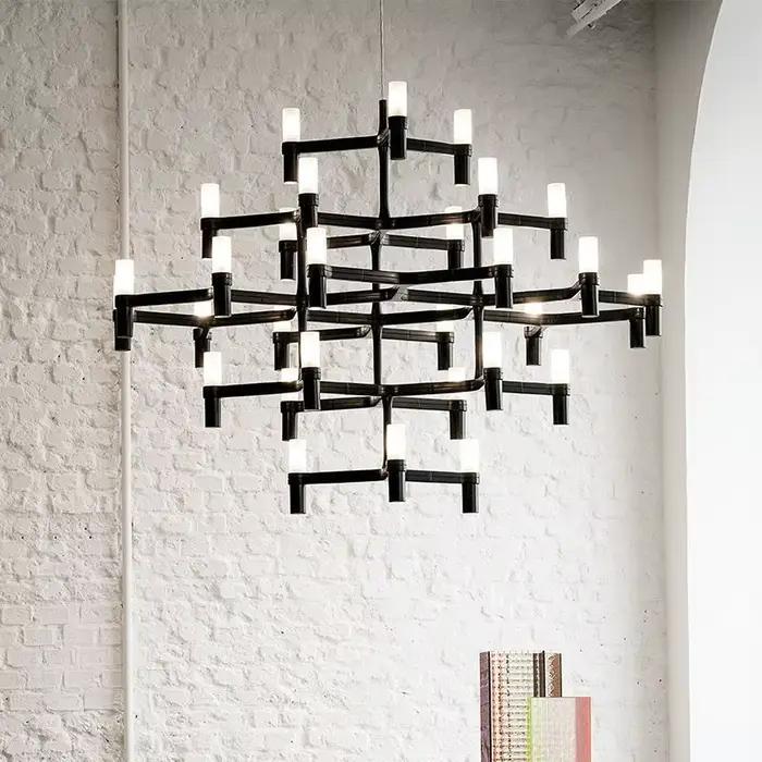 Crown Major-Lampe à suspension nordique en tube chromé