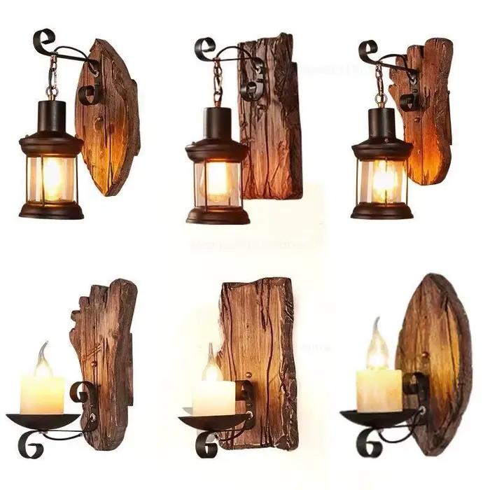 Applique Murale Nordique en Bois et Fer Forgé, Luminaire Décoratif d'Nik, Style Rétro et Créatif, Idéal pour un Bar, un Restaurant ou un Salon, 73 Pièces