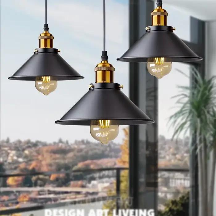 Lampe Suspendue Rétro Vintage avec Couvercle