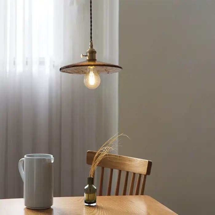 Noridc-Lampe Suspendue en Verre Ambré au Design Moderne