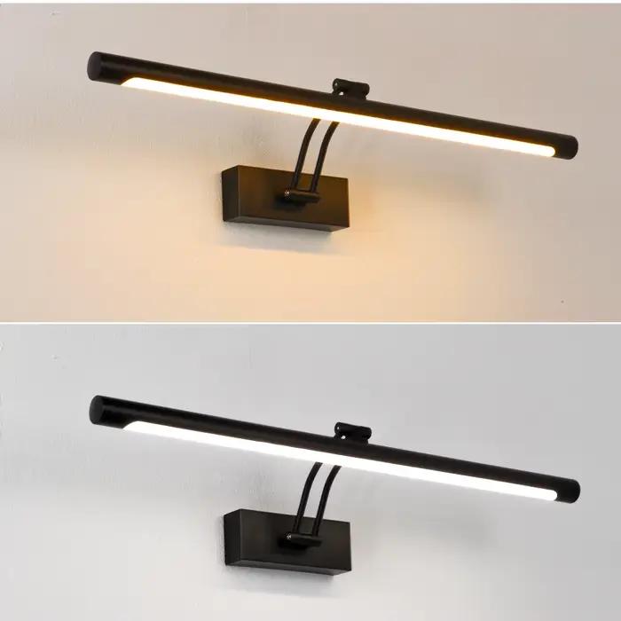 Applique Murale LED au Design Moderne, Disponible en Noir et Argent, Luminaire Décoratif d'Nik, 80/100cm
